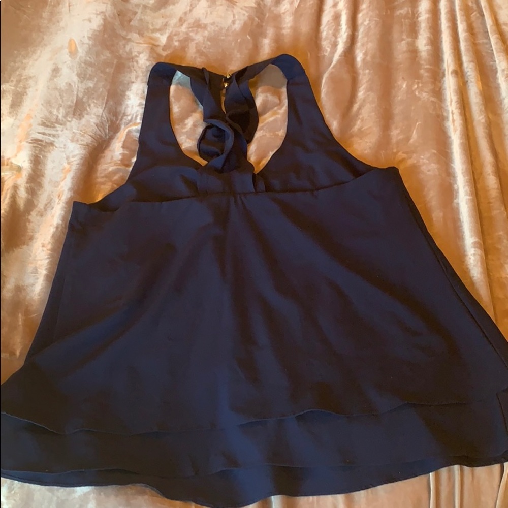 Navy Ruffle Tunic